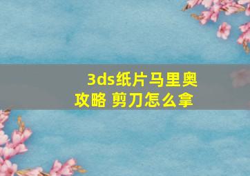 3ds纸片马里奥攻略 剪刀怎么拿